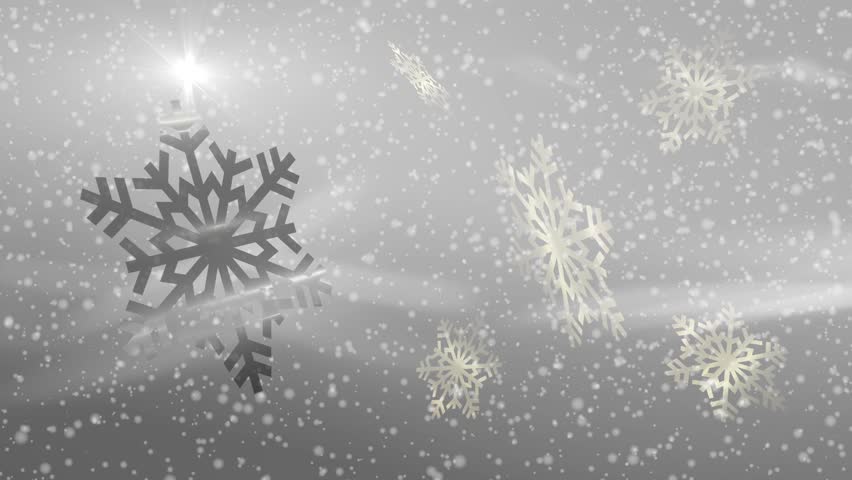 Animated Christmas abstract background with snow flakes - Just add your