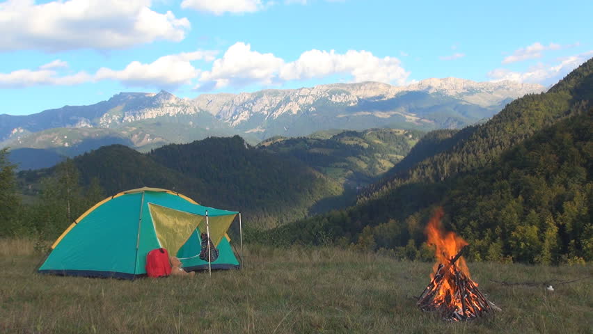 Campfire In Trip In Mountains Stock Footage Video 100 Royalty Free 5160599 Shutterstock