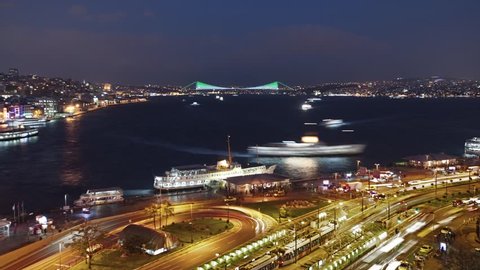 Timelapse Night of Istanbul.