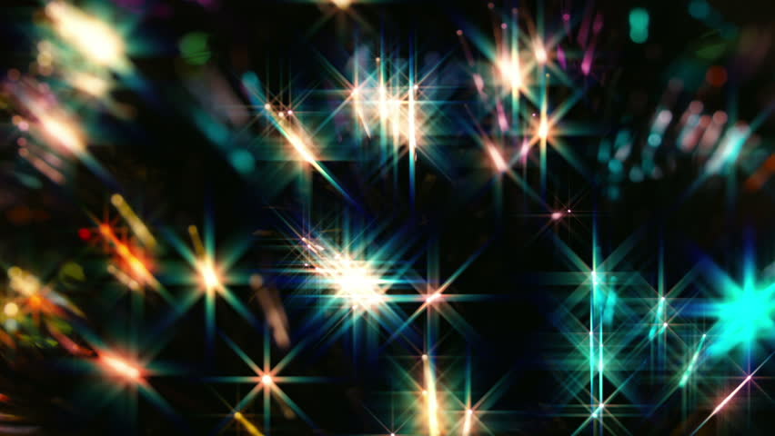 Close up multi color fiber optic Christmas Tree Lights with a Star filter