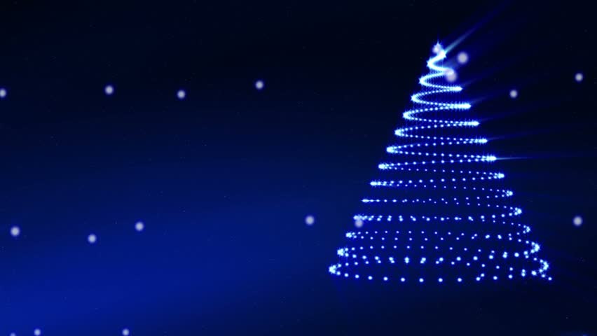 Animated Festive Christmas background with tree and snow flakes - Just add your