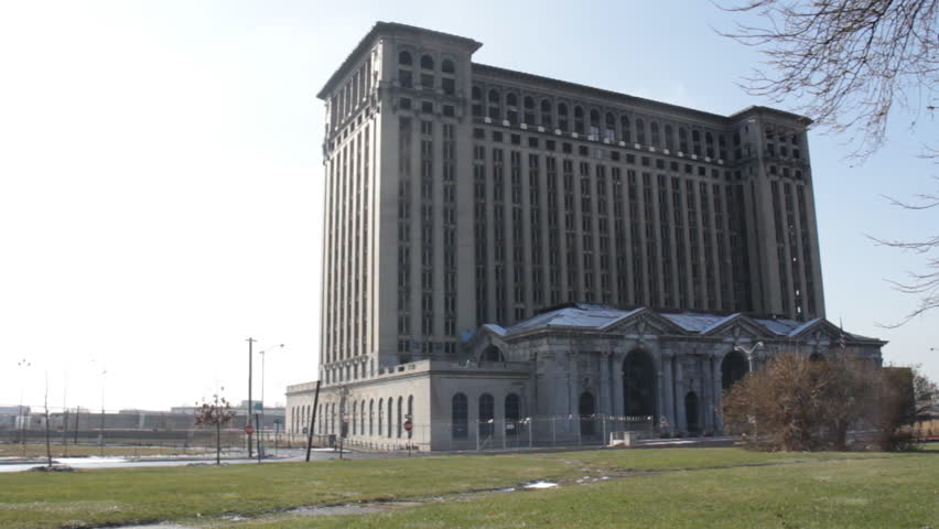 DETROIT - CIRCA NOVEMBER 2013: The abandoned Michigan Central Station in on a