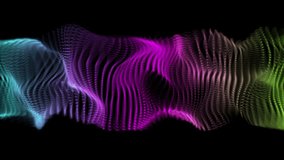 fantastic video animation with wave object in motion, loop HD 1080p