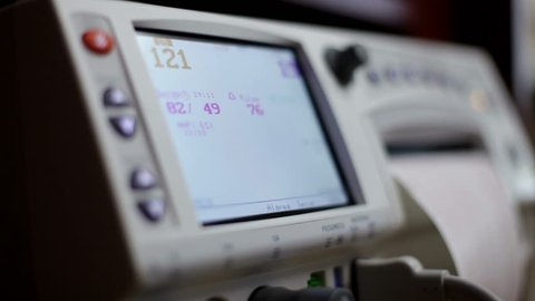 Baby heart monitor in maternity ward of hospital