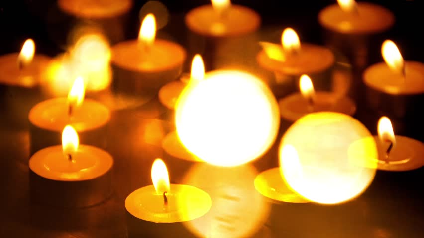 Small Candles Burning Blend Bokeh Lights Stock Footage Video (100% 