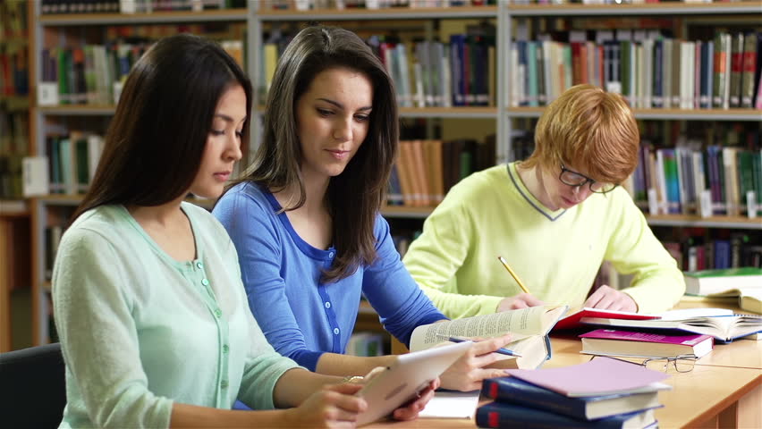 young people studying library girl using Stock Footage Video (100%  Royalty-free) 5176850 | Shutterstock