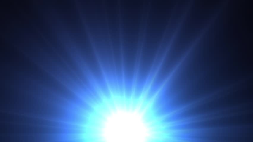 Light shining blue star with long rays