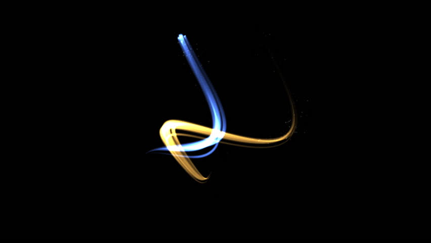 Randomly moving blue and gold light streaks.  Animation created in After