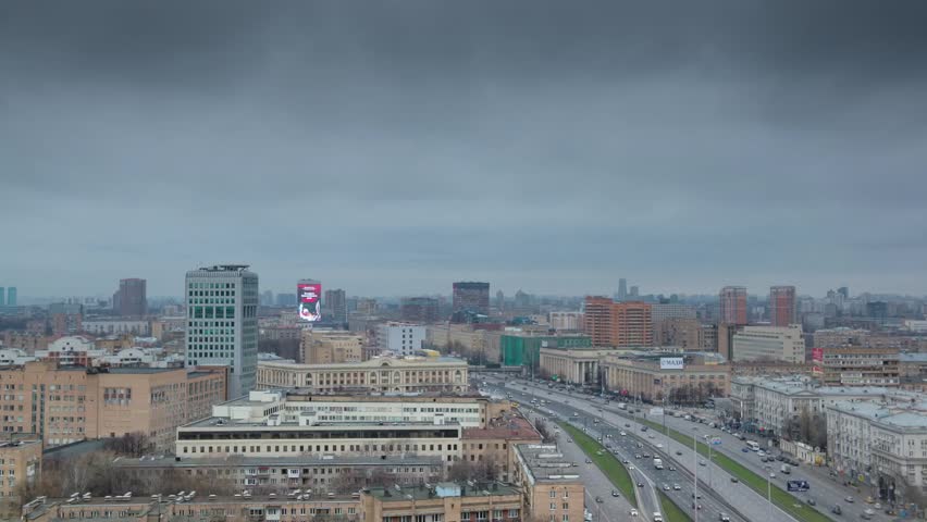Day to night timelapse video. Moscow. Russia
