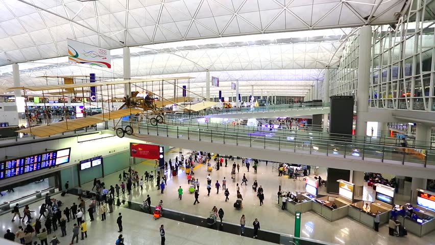 HONG KONG - DECEMBER 2: People at Hong Kong International Airport, Terminal 1 on