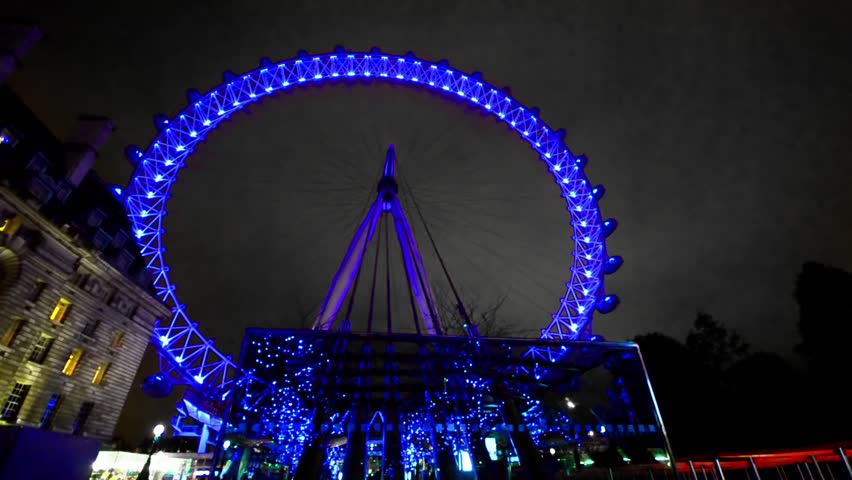 LONDON, UNITED KINGDOM - DECEMBER 1, 2013: View of London Eye observation wheel
