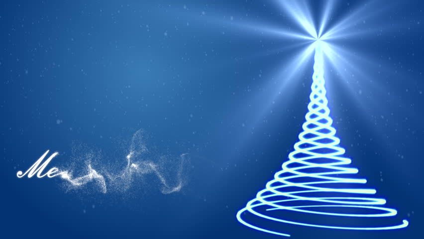 Vintage decorative Christmas tree on blue background. Computer generated animation | Shutterstock HD Video #5203907