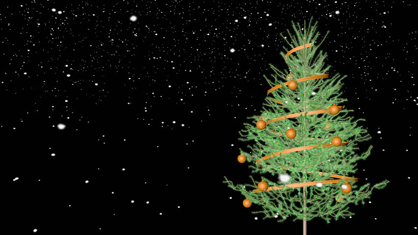 Christmas tree and snow with alpha channel (Cinema 4d)