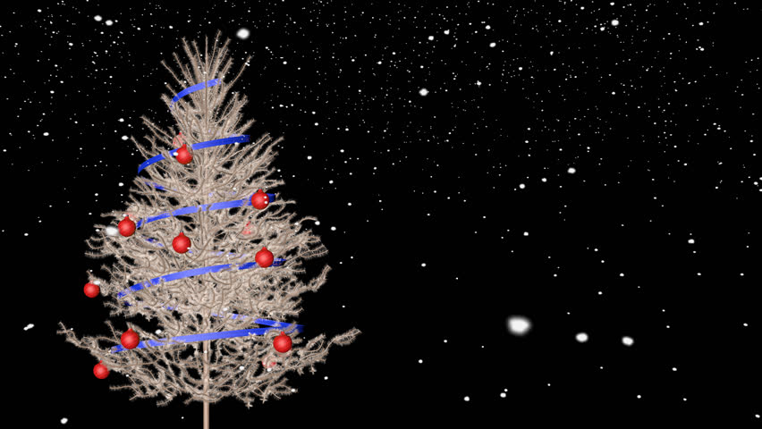 Christmas tree and snow with alpha channel (Cinema 4d)