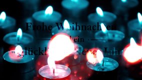 Merry Christmas And Happy New Year in german - Wunsche, Frohe Weihnachten und ein gluckliches Neues Jahr - deutsch -  - deutsch - colorful animated greeting card with candles in background - ecard HD - Powered by Shutterstock - Get 15% off with code: PIKWIZARD15