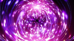 Abstract motion background, shining lights, sparks, particles and energy waves, seamless loop able.