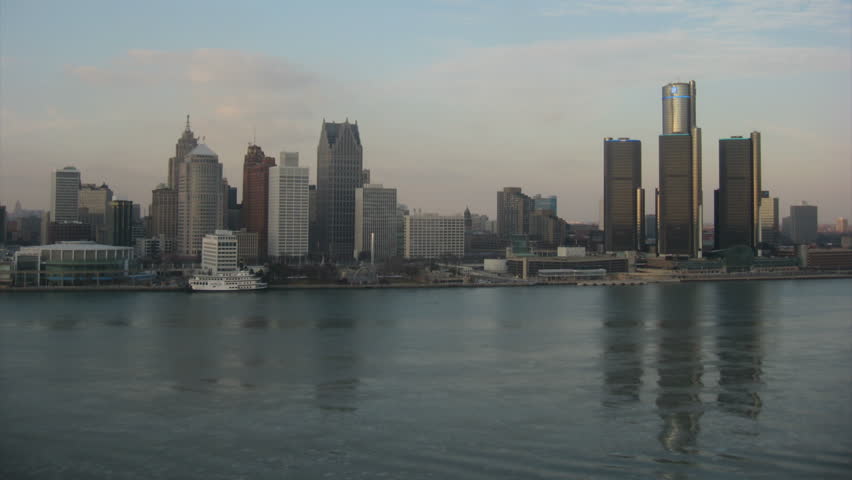 detroit - circa november 2013 city Stock Footage Video (100% Royalty ...