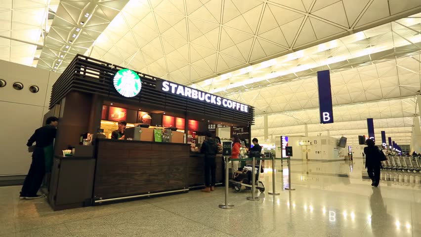 HONG KONG - DECEMBER 2: Starbucks coffee at Hong Kong International Airport,