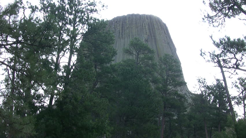 The sun rising over the top of Devils Tower