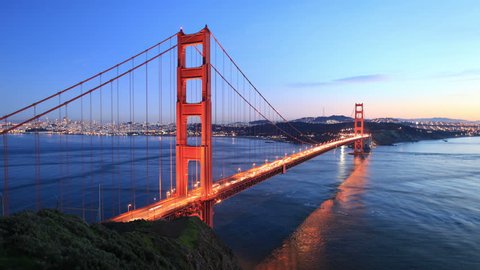 Time Lapse - Golden Gate Bridge at Sunset- 4K, Ultra HD, UHD resolution