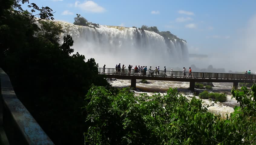 The Iguazu Falls on the border of Brazil and Argentina