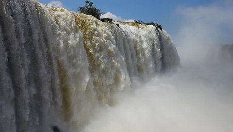 The Iguazu Falls on the border of Brazil and Argentina