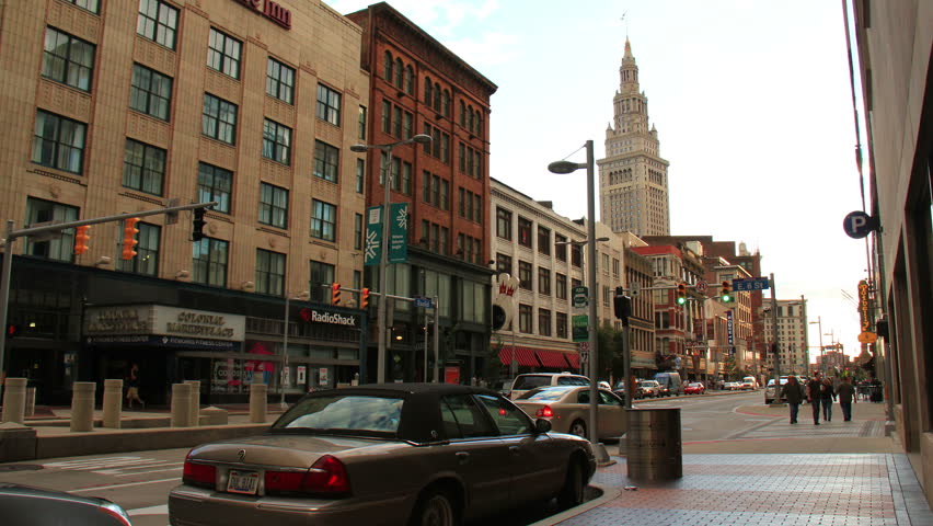 CLEVELAND - CIRCA SEPTEMBER 2012: Euclid Street time-lapse looking towards 6th,
