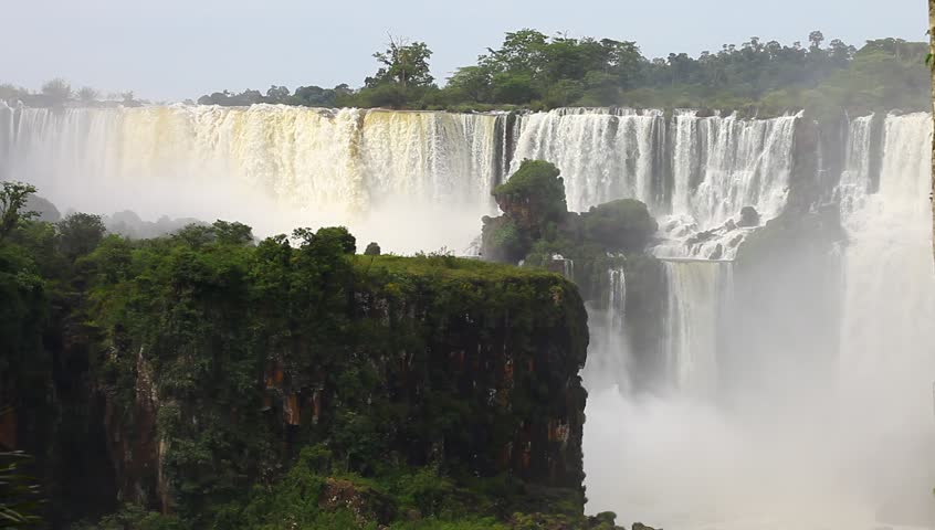 the famous Iguazu Falls on the border of Brazil and Argentina