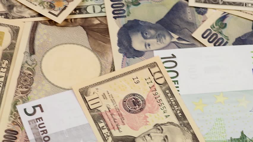 US Dollars, Euro, Japanese Yen.