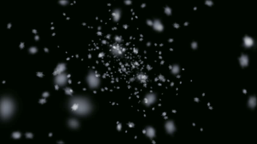 loop animation falling snowflakes, alpha matte