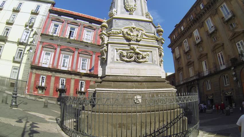 NAPLES, ITALY - CIRCA DECEMBER 2013: Obelisk in Piazza San Domenico