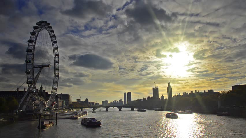 LONDON, UNITED KINGDOM - DECEMBER 2, 2013:  Boats passing along Thames river