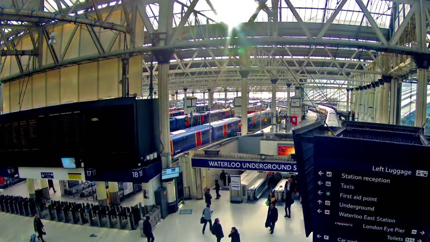 LONDON, UNITED KINGDOM - DECEMBER 9, 2013: Top view panning timelapse of