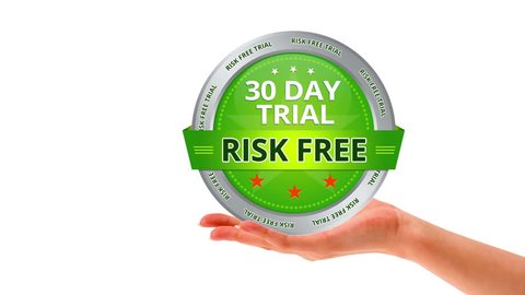 A person holding a 30 Day, Risk free icon