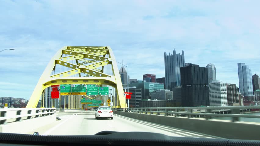PITTSBURGH, PA - Circa November, 2013 - Emerging from the Fort Pitt Tunnel into