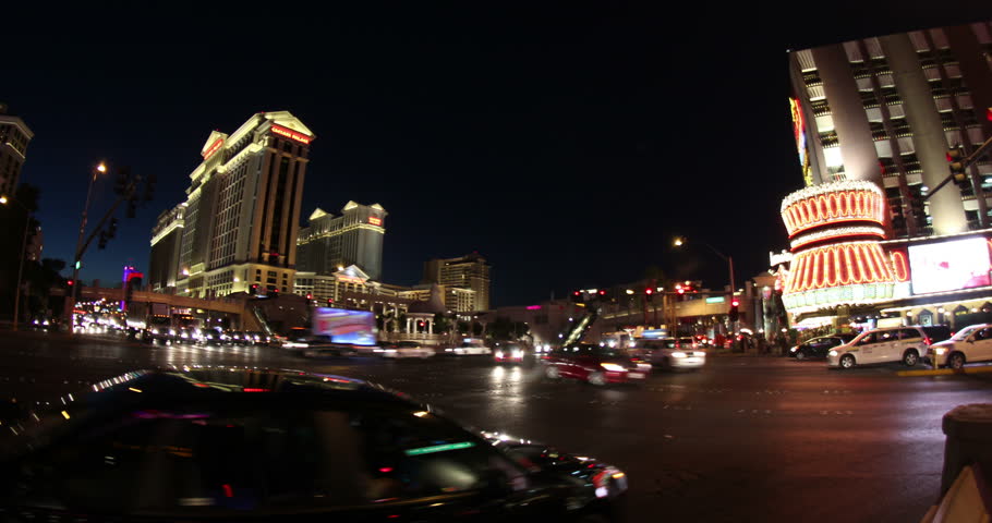 LAS VEGAS, NEVADA - October, 2012: A time lapse shot of a busy Las Vegas