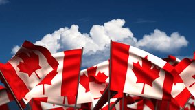 Waving Canadian Flags (seamless & alpha channel)