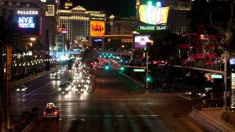 LAS VEGAS - CIRCA 2012 Time Lapse of the Las Vegas Strip at Night Circa 2012 - 4K, UHD, Ultra HD resolution