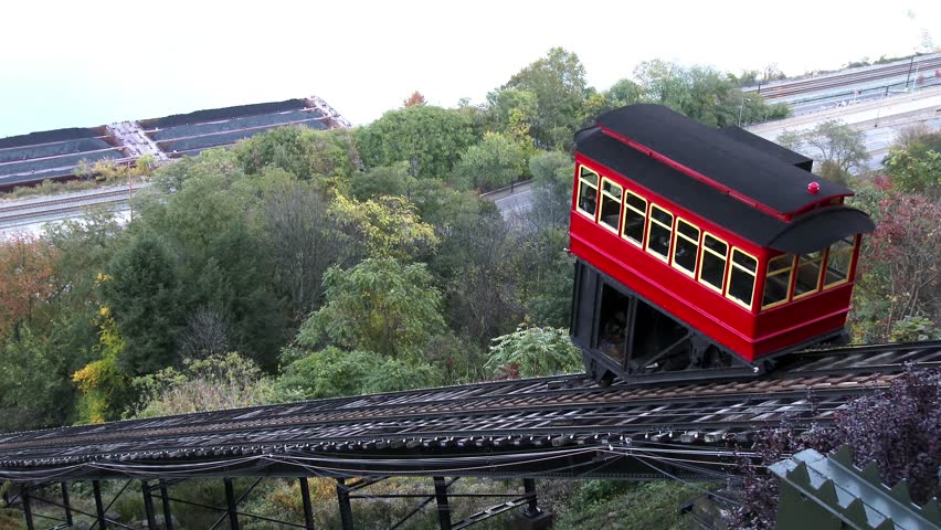 The Duquesne Incline carries passengers down Mount Washington on Pittsburgh's
