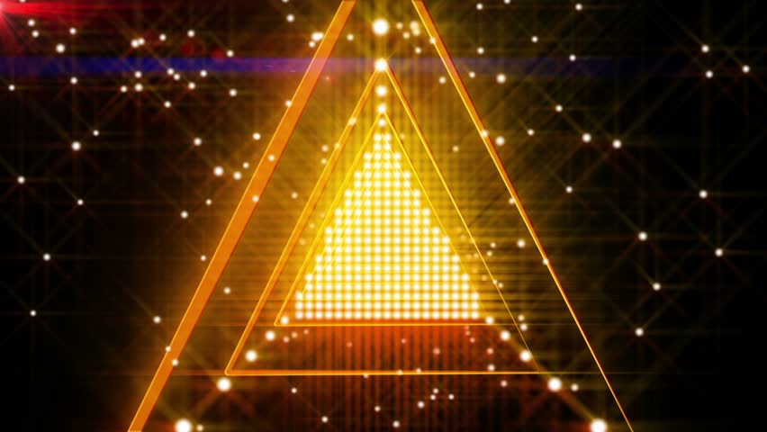 Orange Spinning Triangle Lights Abstract Background for use with music videos