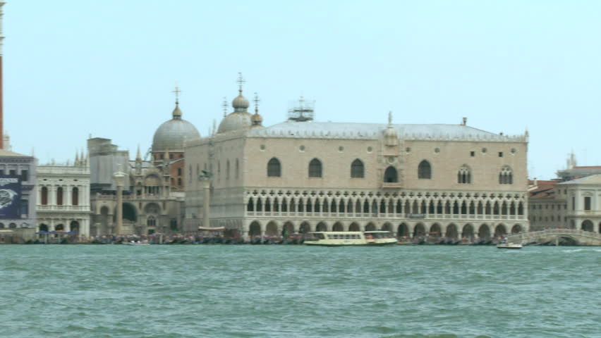 Sea view from Piazza San Marco to Dogana, Venice (Italy)