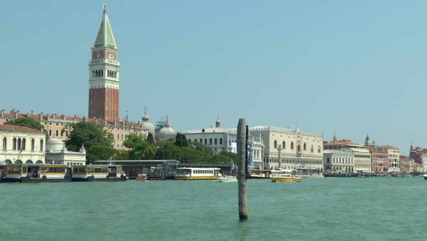 Sea view of Piazza San Marco with Campanile and Doge Palace, Venice (Italy)