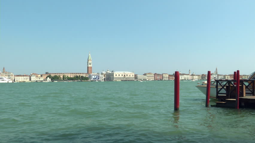 Sea view of Piazza San Marco with Campanile and Doge Palace, Venice (Italy)