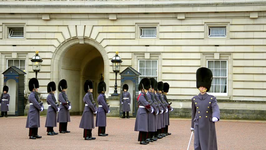 LONDON - CIRCA DECEMBER, 2013: Change of guards at the Buckingham palace circa