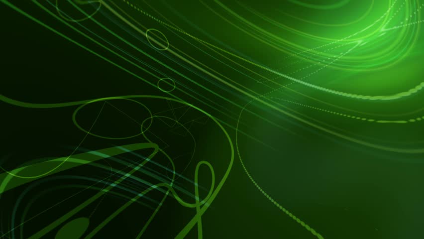 Animation of Dark Green Lens Flares And Vector Lines Abstract Background 
