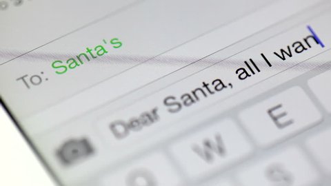 Sms to Santa Claus about a house in a digital tablet.