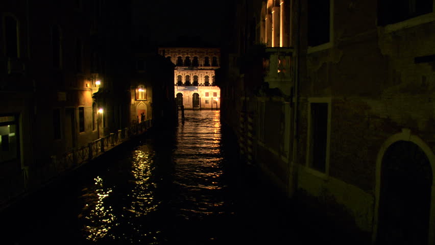 Grand Canal by night, Venice (Italy)