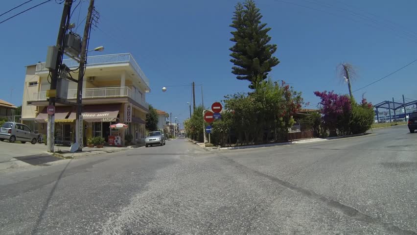 Driving Through Killini Port In Greece