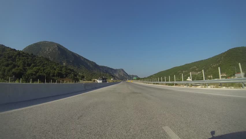 Driving On A Highway Under Maintenence In Greece