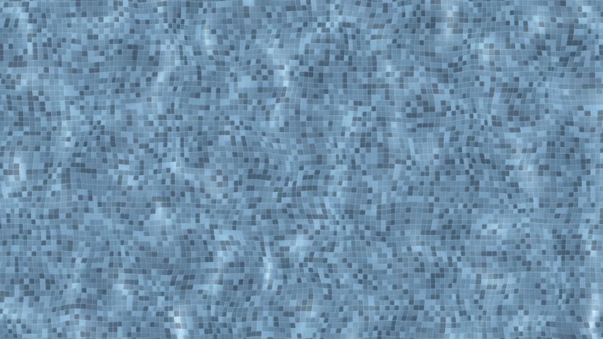 Looping clip of water ripples over small tiles in various shades of blue, like a